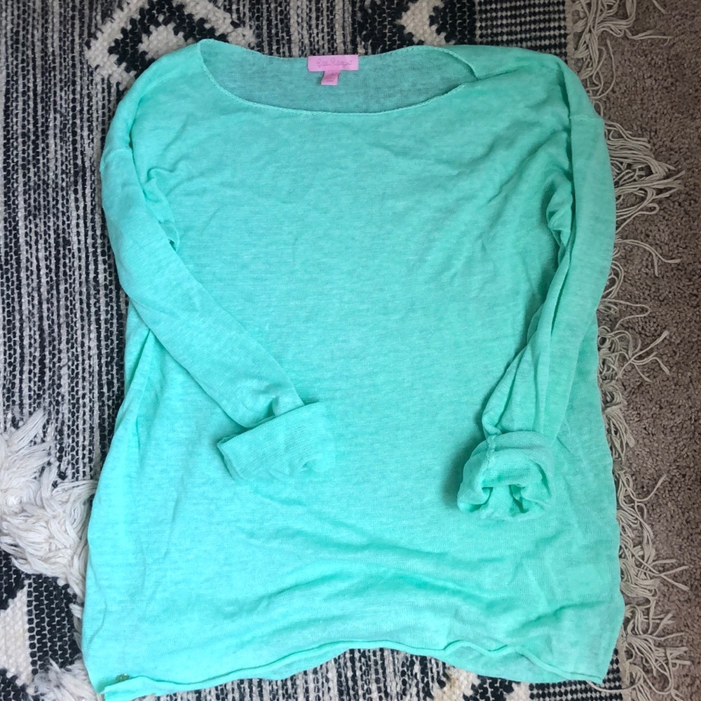 lilly pulitzer knit seafoam green sweater